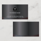 プロフェッショナルダーク金属医療ビジネスカード 名刺 (正面/裏面)