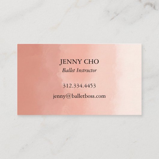 プロフェッショナルチックミニマリストウォーターカラーペイントブラシ 名刺 (裏面)