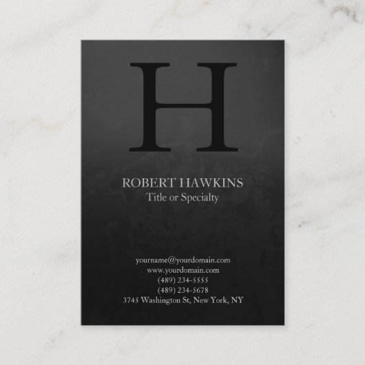 プロフェッショナルチョビーモダングレイ黒一文字 名刺 (正面)