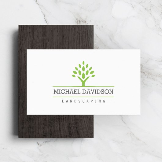 プロフェッショナルツリー造園ホワイトビジネスカード 名刺