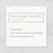 プロフェッショナルティール(緑がかった色)ブルーウォーターカラージオメトリック スクエア名刺 (裏面)