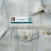 プロフェッショナルティール（緑がかった色）ホワイトイメージQRコード会社 名札 (インサイチュ)