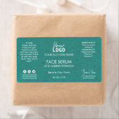 プロフェッショナルティール（緑がかった色）ホワイト文字クラフト顔油血清 ラベル (インサイチュ)