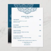 プロフェッショナルティール(緑がかった色)ヨガクラスカスタム価格表 (正面/裏面)