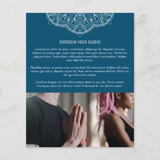 プロフェッショナルティール(緑がかった色)ヨガクラスカスタム価格表 (裏面)