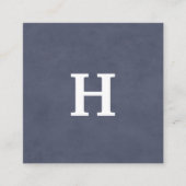 プロフェッショナルテクスチャー青モノグラム スクエア名刺 (正面)