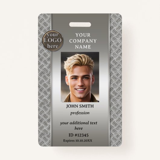 プロフェッショナルテック金属従業員の写真IDバッジ バッジ (正面)