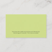 プロフェッショナルテニスインストラクター |コーチ |トレーナー 名刺 (裏面)