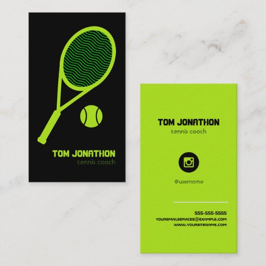 プロフェッショナルテニスコチパットボールブラック 名刺 (正面/裏面)