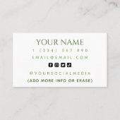 プロフェッショナルテニスコートモノグラムソーシャルメディア 名刺 (裏面)