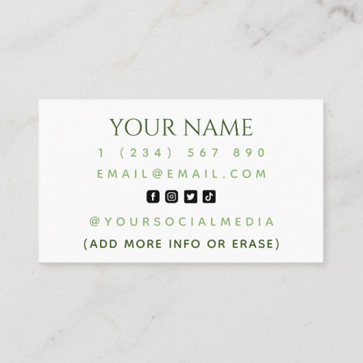 プロフェッショナルテニスコートモノグラムソーシャルメディア 名刺 (裏面)