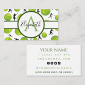 プロフェッショナルテニスコートモノグラムソーシャルメディア 名刺 (正面/裏面)