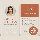 プロフェッショナルテラコッタセージグリーンフォトQRコード 名刺