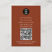 プロフェッショナルテラコッタビジネスフォトQRコード 名刺 (裏面)