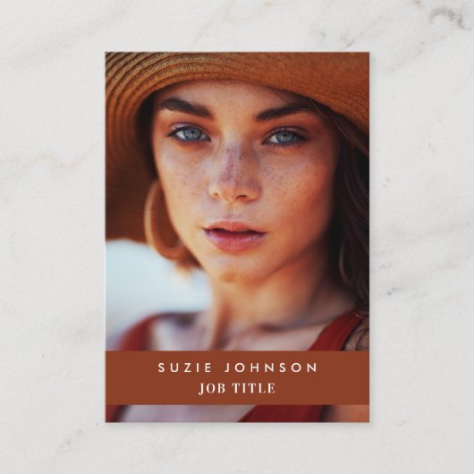 プロフェッショナルテラコッタビジネスフォトQRコード 名刺 (正面)