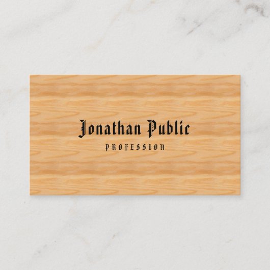 プロフェッショナルテンプレートアクラシックメリカ文字ウッド 名刺 (正面)