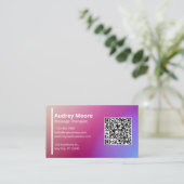 プロフェッショナルテンプレートQRコードマッサージセラピスト 名刺 (スタンド正面)