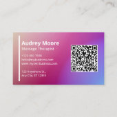 プロフェッショナルテンプレートQRコードマッサージセラピスト 名刺 (正面)
