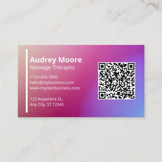 プロフェッショナルテンプレートQRコードマッサージセラピスト 名刺 (正面)
