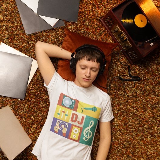 プロフェッショナルディスクジョッキーアイコニック設計 Tシャツ