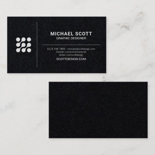 プロフェッショナルデザイナーズブラック&ホワイト 名刺 (正面/裏面)