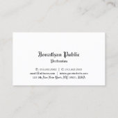 プロフェッショナルデザインクラシックノスタルジックルプレーン 名刺 (裏面)