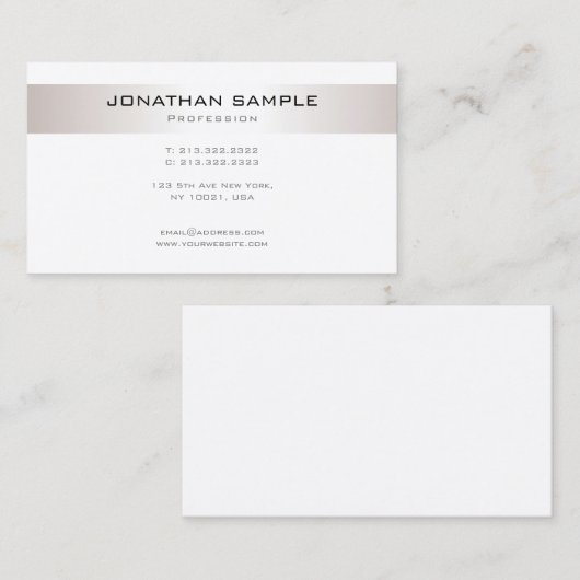 プロフェッショナルデザインシモダンックミニマルプレーン 名刺 (正面/裏面)