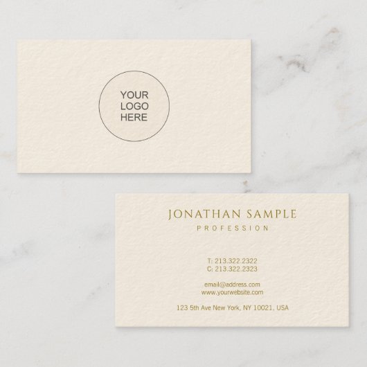 プロフェッショナルデザインテンプレート金ゴールドルック文字 名刺 (正面/裏面)