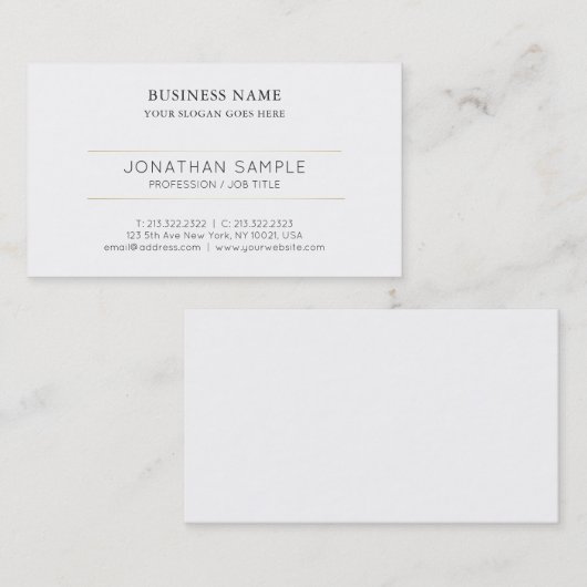 プロフェッショナルデザインモダンクスタイリッシュリープレーン 名刺 (正面/裏面)