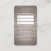 プロフェッショナルデンタルケア歯医者ウッドアポイントメント 予約カード (裏面)