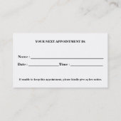 プロフェッショナルデンタルケア歯科アポイントメント 予約カード (裏面)