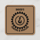 プロフェッショナルトウトラックフックブラウン&ブラック スクエア名刺 (正面)