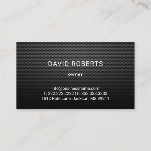 プロフェッショナルトラック半トラックブラックメタル 名刺 (裏面)