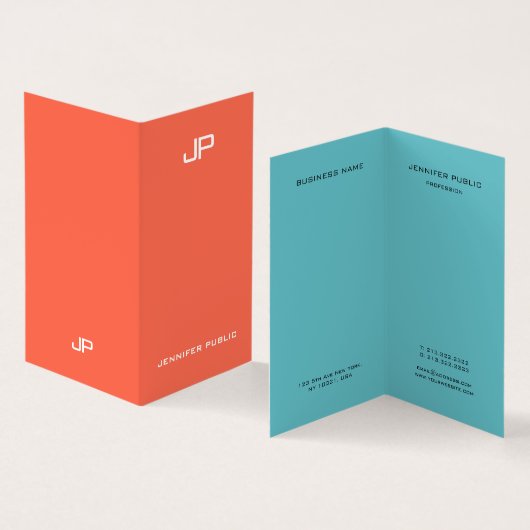 プロフェッショナルトレンディーエレガントカラーモノグラムの 名刺 (内部&外部)