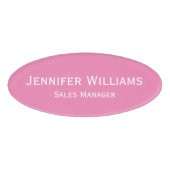 プロフェッショナルトレンディーピンクオフィスビジネス磁気 名札 (正面)