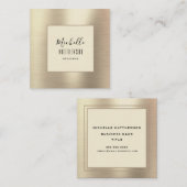 プロフェッショナルトレンディー金ゴールドモダン美しい スクエア名刺 (正面/裏面)