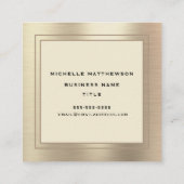 プロフェッショナルトレンディー金ゴールドモダン美しい スクエア名刺 (裏面)