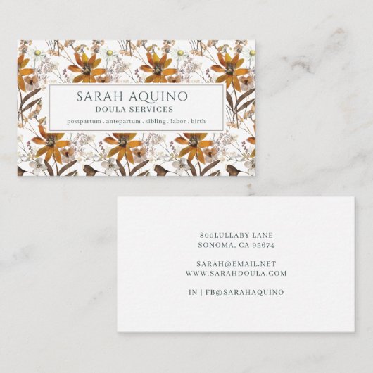 プロフェッショナルドゥラフローラテラコッタワイルドフラワー 名刺 (正面/裏面)