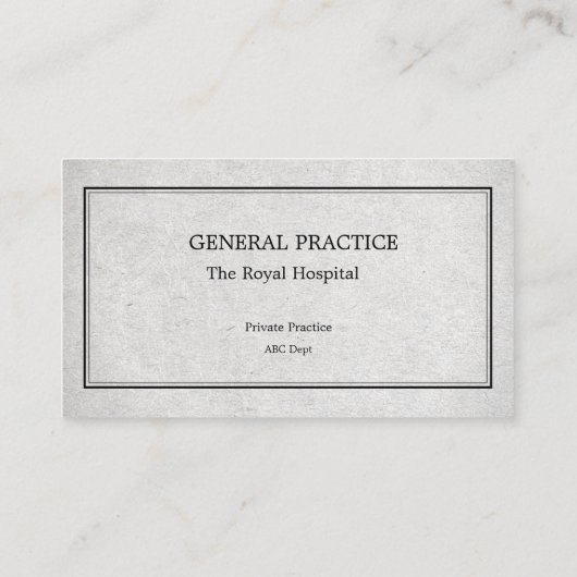 プロフェッショナルドクターグレイパーソナライズされたブラック 名刺 (裏面)