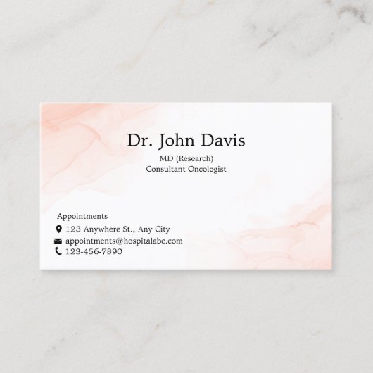 プロフェッショナルドクター赤面ピンクパーソナライズされた 名刺 (正面)