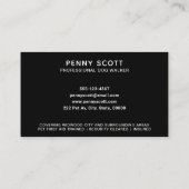 プロフェッショナルドッグウォーカーブラック 名刺 (裏面)