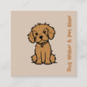 プロフェッショナルドッグウォーカーペットシッタースタイリッシュトレンディー スクエア名刺 (正面)