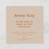 プロフェッショナルドッグウォーカーペットシッタースタイリッシュトレンディー スクエア名刺 (裏面)