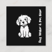 プロフェッショナルドッグウォーカーペットシッタースタイリッシュ スクエア名刺 (正面)