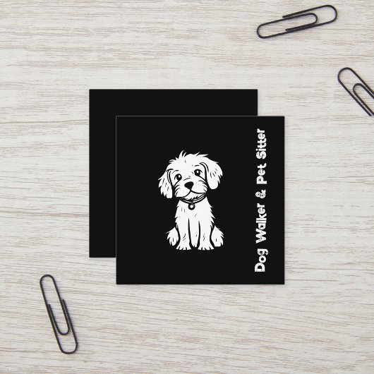 プロフェッショナルドッグウォーカーペットシッタースタイリッシュ スクエア名刺