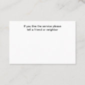 プロフェッショナルドッグトレーナーサービス 名刺 (裏面)