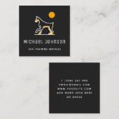 プロフェッショナルドッグトレーニングサービスドバーマンブラック スクエア名刺 (正面/裏面)