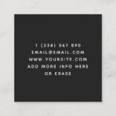 プロフェッショナルドッグトレーニングサービスドバーマンブラック スクエア名刺 (裏面)