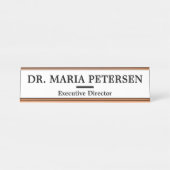 プロフェッショナルドモダンクターオフィス白黒 デスクネームプレート (正面)