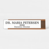 プロフェッショナルドモダンクターオフィス白黒 デスクネームプレート (正面)